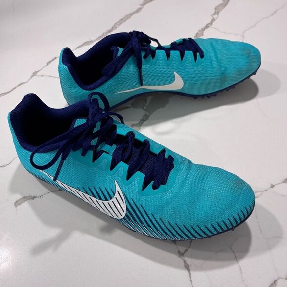 Nike | Women's Zoom Rival Track Racing Cleats Athletic Shoes Blue/Green - Picture 1 of 9